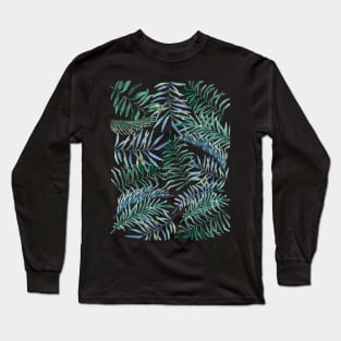 Green Tropical Leaves Long Sleeve T-Shirt